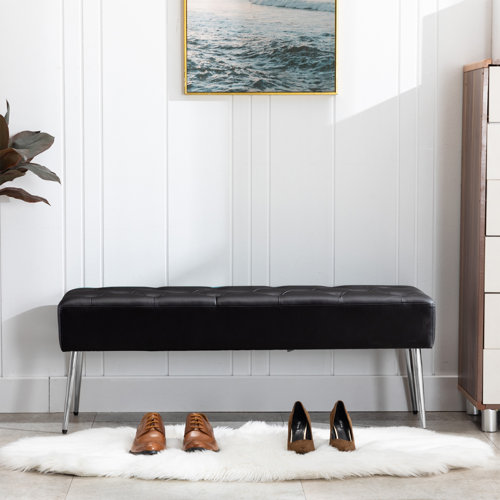 Small (under 45 In.) Faux Leather Upholstered Bench 